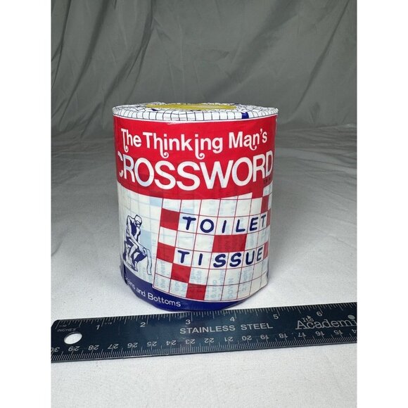 VTG Prank Toilet Paper Roll "Thinking Man's Crossword" NOS sealed 1975 Japan - Picture 1 of 5